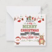 Frohe Weihnachten Mitteilungskarte (Rückseite)