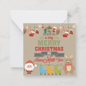 Frohe Weihnachten Mitteilungskarte (Rückseite)