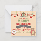 Frohe Weihnachten Mitteilungskarte (Rückseite)