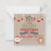 Frohe Weihnachten Mitteilungskarte (Rückseite)