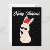 Frohe Weihnachten Mittelfinger Rude Xmas Bunny Ugl Postkarte (Vorne/Hinten)