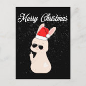Frohe Weihnachten Mittelfinger Rude Xmas Bunny Ugl Postkarte (Vorderseite)