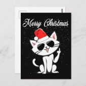 Frohe Weihnachten Mittelfinger Rude Xmas Cat Ugly Postkarte (Vorne/Hinten)