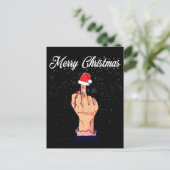 Frohe Weihnachten Mittelfinger Rude Xmas hässlich Postkarte (Stehend Vorderseite)