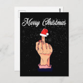 Frohe Weihnachten Mittelfinger Rude Xmas hässlich Postkarte (Vorne/Hinten)