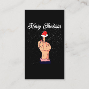 Frohe Weihnachten Mittelfinger Rude Xmas hässlich Visitenkarte