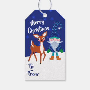 Frohe Weihnachten Mitternacht Blue Gnome Niedlich Geschenkanhänger