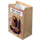 Frohe Weihnachten! Mittlere Geschenktüte (Vorderseite Schrägansicht)