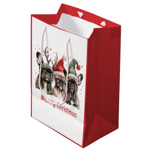 Frohe Weihnachten Mittlere Geschenktüte (Vorderseite Schrägansicht)