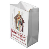 Frohe Weihnachten! Mittlere Geschenktüte (Rückseite Schrägansicht)