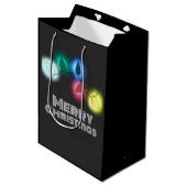 Frohe Weihnachten Mittlere Geschenktüte (Vorderseite Schrägansicht)