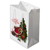 Frohe Weihnachten Mittlere Geschenktüte (Vorderseite Schrägansicht)