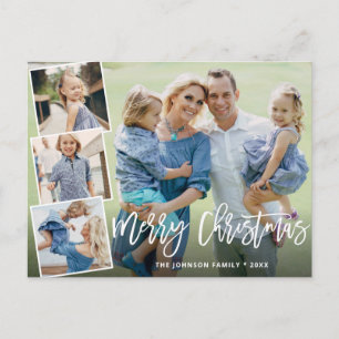 Frohe Weihnachten Modern 4 FOTO-Gruß Feiertag Postkarte