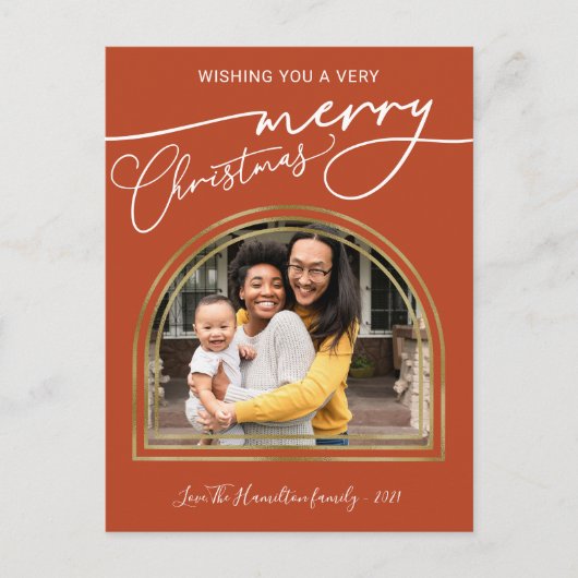 Frohe Weihnachten Modern Calligrafy Arch Frame (Vorderseite)