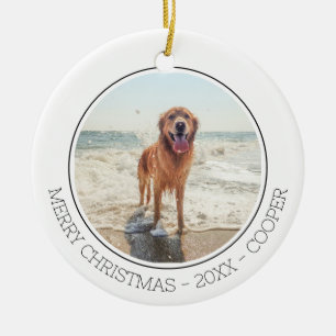 Frohe Weihnachten Modern Einfach Süßer Hund Hausti Keramik Ornament