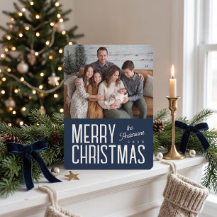 Frohe Weihnachten Modern Family Foto - Navy Blau