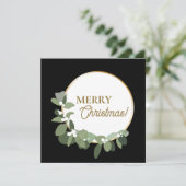 Frohe Weihnachten Modern Green Wreath Custom Logo (Stehend Vorderseite)