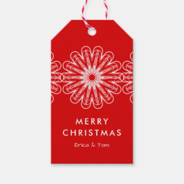 Frohe Weihnachten modern minimalistisch floral Geschenkanhänger