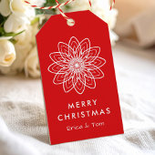 Frohe Weihnachten modern minimalistisch floral Geschenkanhänger