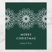 Frohe Weihnachten modern minimalistisch floral Weinetikett (Einzelnes Label)