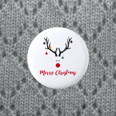 Frohe Weihnachten, modern Rentierweiß Button
