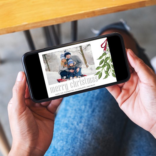 Frohe Weihnachten Modern Simple Mistletoe One Foto