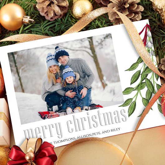 Frohe Weihnachten Modern Simple Mistletoe One Foto