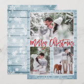 Frohe Weihnachten Moderne 3 FOTO Gruß (Vorne/Hinten)