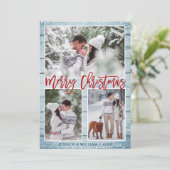 Frohe Weihnachten Moderne 3 FOTO Gruß (Stehend Vorderseite)