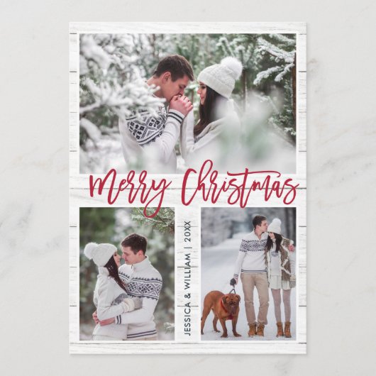 Frohe Weihnachten Moderne 3 FOTO Gruß (Vorderseite)