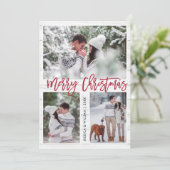 Frohe Weihnachten Moderne 3 FOTO Gruß (Stehend Vorderseite)