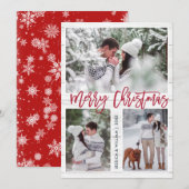 Frohe Weihnachten Moderne 3 FOTO Gruß (Vorne/Hinten)