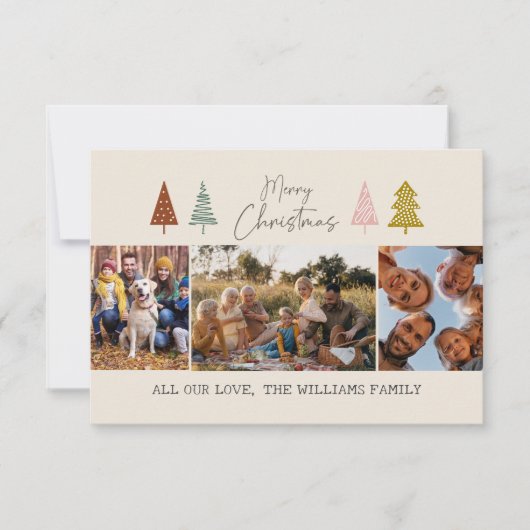 Frohe Weihnachten Moderne 3 FotoCollage Ferienkart (Vorderseite)