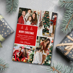 Frohe Weihnachten moderne 4-Familien-Foto niedlich