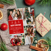 Frohe Weihnachten moderne 4-Familien-Foto niedlich