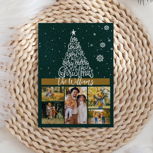 Frohe Weihnachten Moderne 5 Foto Collage