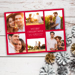 Frohe Weihnachten Moderne 6 Foto Collage<br><div class="desc">Wünschen Sie Freunden und Familie ein frohes Weihnachtsfest mit dieser Multi-Foto Ferienkarte. Der Rücken wurde leer verlassen,  damit Sie eine Nachricht,  wenn Sie möchten,  handschreiben können.</div>