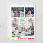 Frohe Weihnachten moderne 6 Foto Rot und Grün (Vorderseite)