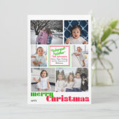 Frohe Weihnachten moderne 6 Foto Rot und Grün (Stehend Vorderseite)