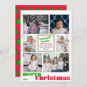 Frohe Weihnachten moderne 6 Foto Rot und Grün