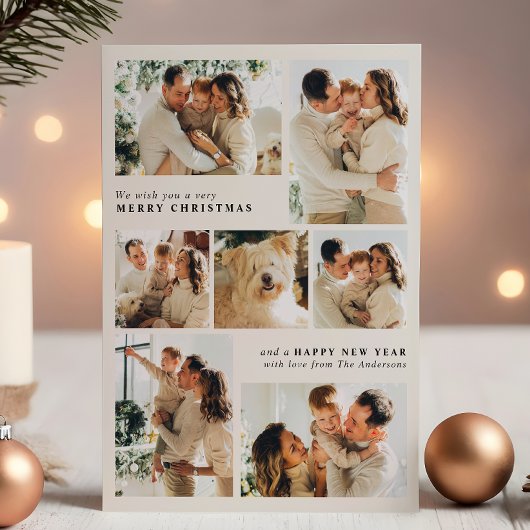 Frohe Weihnachten Moderne 7-Foto Collage