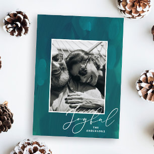 Frohe Weihnachten. Moderne abstrakte grüne Ölbürst Feiertagskarte