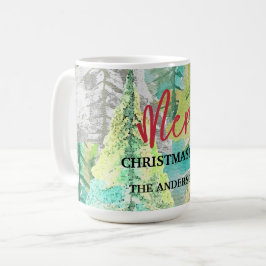 Frohe Weihnachten Moderne Abstrakte Winterfarbe Kaffeetasse