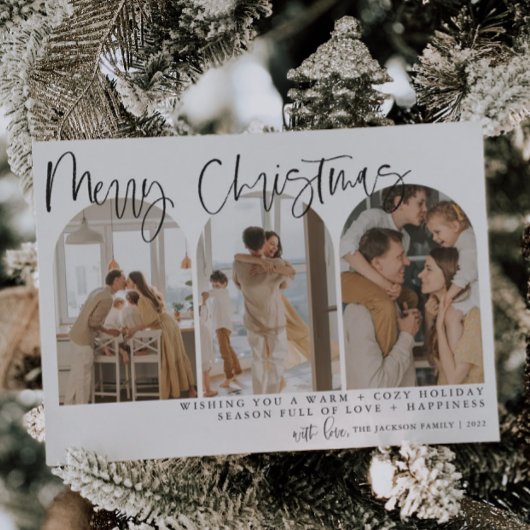 Frohe Weihnachten Moderne Arch Foto Holiday Cards