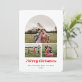 Frohe Weihnachten Moderne Arch Multi Foto Rot (Stehend Vorderseite)
