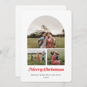 Frohe Weihnachten Moderne Arch Multi Foto Rot (Vorne/Hinten)