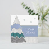 Frohe Weihnachten Moderne blaue Textur Tree (Stehend Vorderseite)