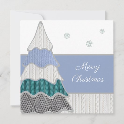 Frohe Weihnachten Moderne blaue Textur Tree (Vorderseite)