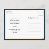 Frohe Weihnachten Moderne Blue Script 3 Foto (Rückseite)