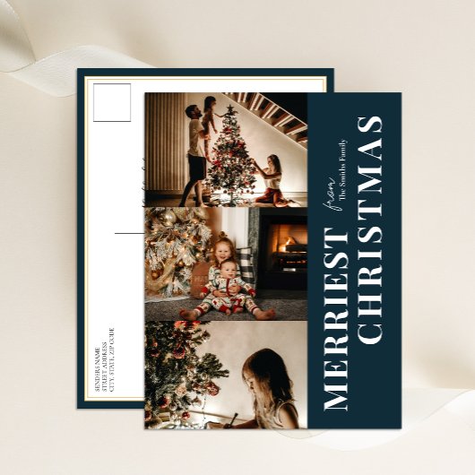 Frohe Weihnachten Moderne Blue Script 3 Foto